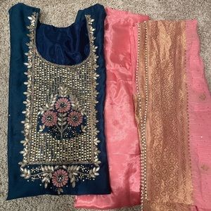 NWOT 3 piece punjabi suit with tear on salwar